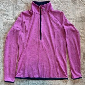 Under Armour Threadborne HeatGear 1/2 Zip Pink Space Dye Pullover Medium Fitted